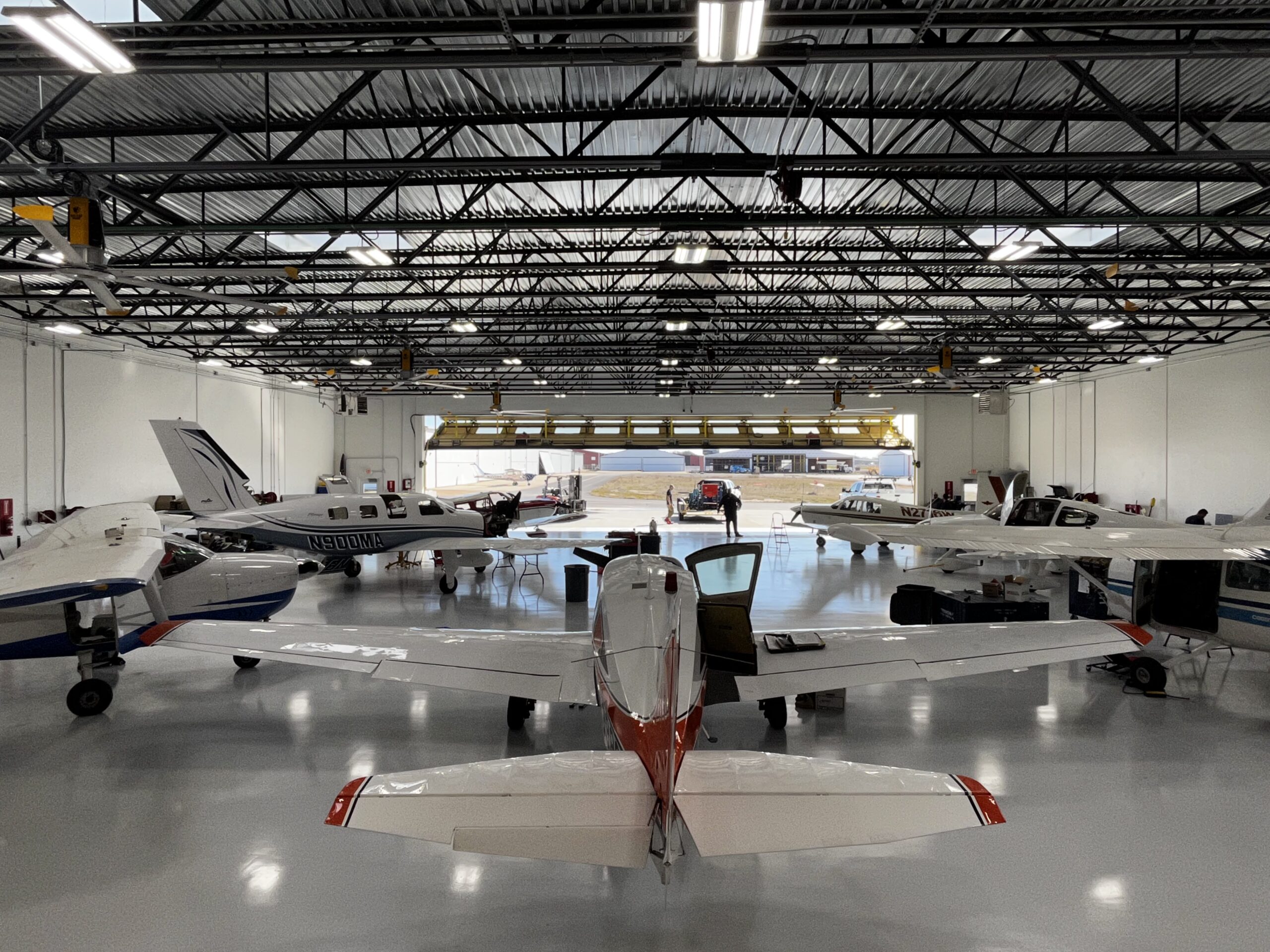Aircraft in the Qmulus hangar at Caldwell Executive Airport